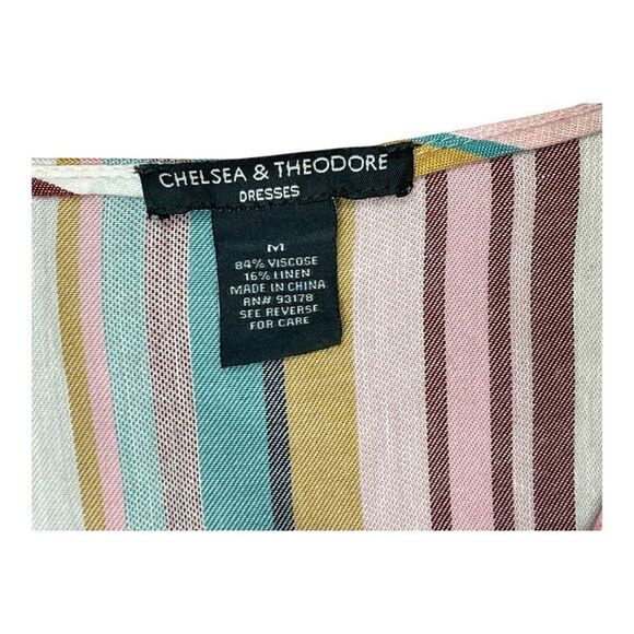 Chelsea & Theodore Rainbow Striped Multicolor Maxi Dress Size M Casual Relaxed - Picture 5 of 9
